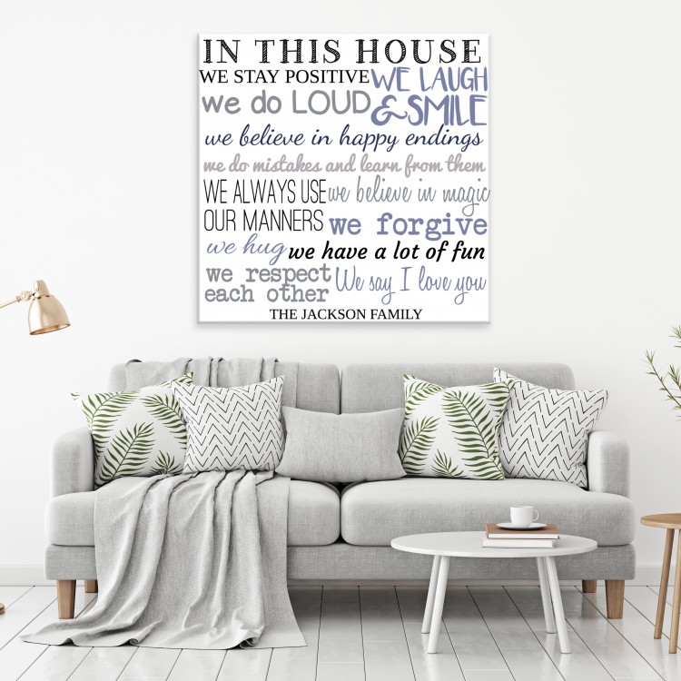 In Our House We - White Typography Canvas